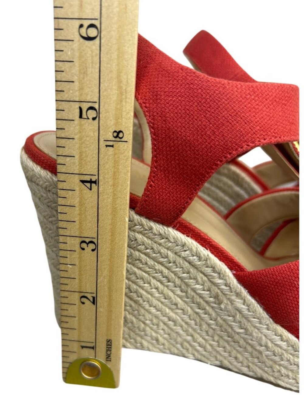 NWOT Michael Kors  Sz 8.5 Berkley Espadrille Wedge Sandals Front Zip - Picture 9 of 11